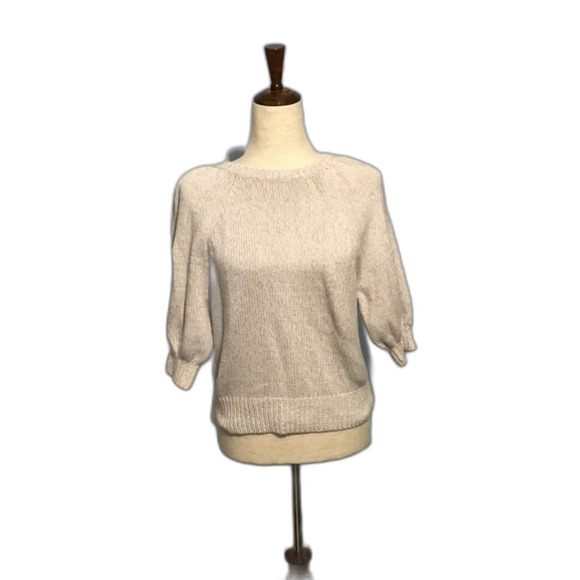 Ann Taylor Sweaters - Ann Taylor Cream Boat Neck Ribbed Sweater XS Cotton Blend